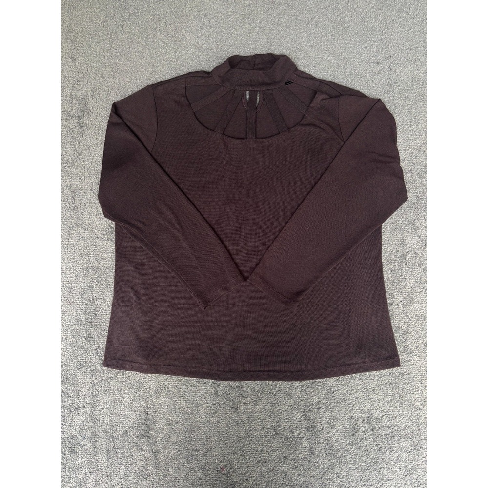 Ashley Stewart Sweater‎ Women's Size 18/20 Brown Polyester Stretch Mock Neck